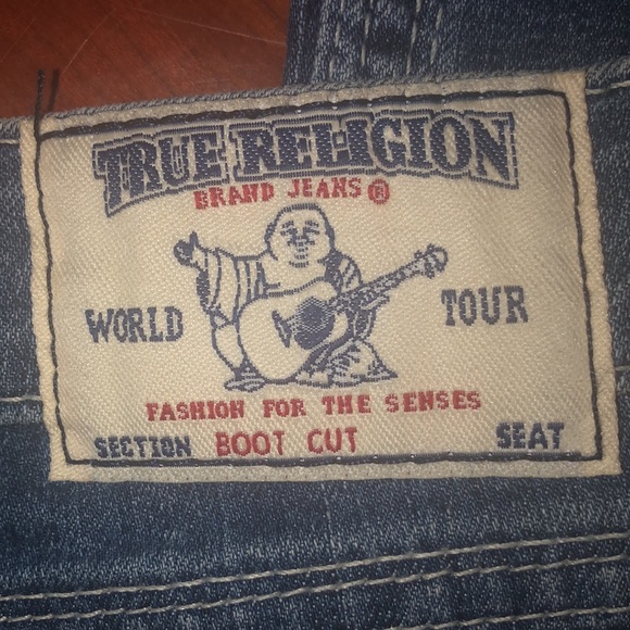 True religion light blue denim boot cut o stretch size 30 - used but like new - Picture 3 of 6